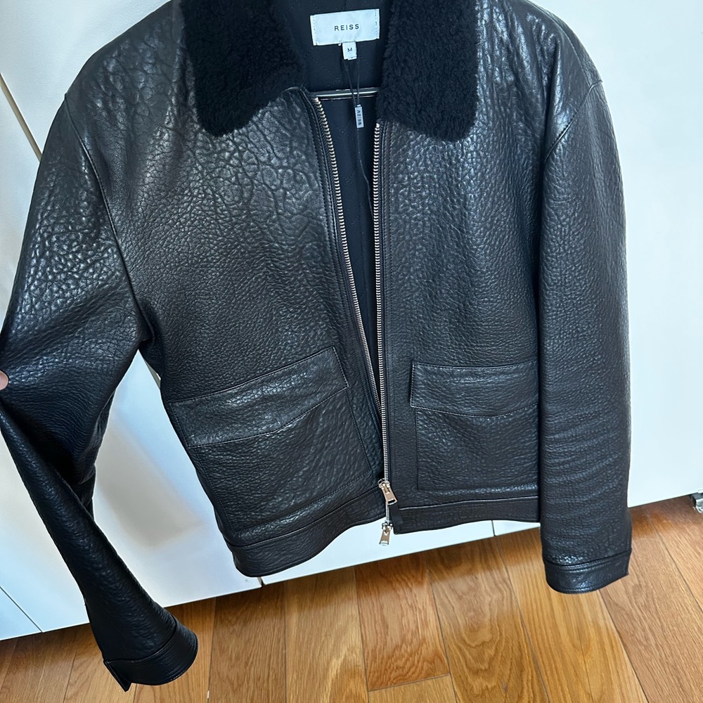 Reiss Black Leather Jacket